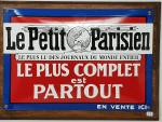 LE PETIT PARISIEN, plaque émaillée bombée , réédition 30 x...