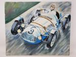 André WUYTS (1914-2018) "Talbot-Lago au Mans 1950 " huile sur...