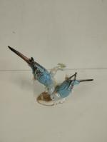NHS Allemagne - Les perruches bleues - sujet en porcelaine...