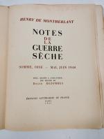 Henry de MONTHERLANT : Notes de la guerre sèche -...