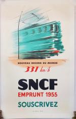 Une affiche SNCF Emprunt 1955 d'après ROUSSET  - 98...