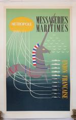 Une affiche Compagnie des Messageries Maritimes d'après Poulain - 101...