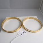 2 bracelets Or 18 carats rigides diamètre 6,5cm env Poids...