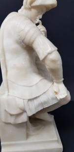 "Laurent de MEDICIS"  - statuette en albâtre d'après Michel-Ange...