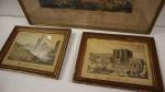 Une gravure "Ville et port de Marseille" et deux reproductions...