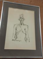 D'après Alberto GIACOMETTI :" Buste d'homme", estampe - 50x34 cm...