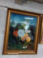 MALLET  (XIX-XXème s.)  : Bouquet et raisin, pastel...