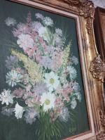 ROY (XXème s.)  : Bouquet de fleurs aux marguerites,...