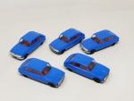 INJECTAPLASTIC (Oyonnax, 1/43ème, plastique) 5 modèles Renault 16 bleu, état...