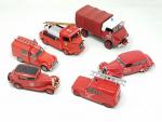 6 véhicules pompiers ELIGOR, NOREV et séries kiosques, dpnt Citroën,Peugeot,...