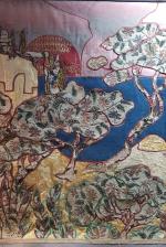 Une tapisserie "patchwork" à décor de paysages, composée d'anciens éléments...