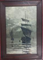 Charles CERMAK (1877-1966) -  Le bateau - HSP - signé...