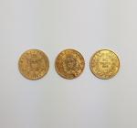 Trois pièces or de 20 Francs - Napoléon III (1859-1864...