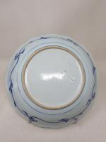 Une paire de plats en porcelaine à décor floral bleu...