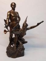 Luca MADRASSI (1848-1919) -"Le Génie des Nations"- bronze à patine...