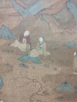 Peinture sur tissu à décor de scène extrême-oriental - 159...