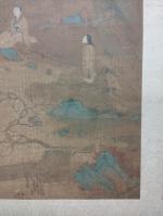 Peinture sur tissu à décor de scène extrême-oriental - 159...