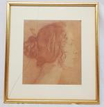Armand POINT (1861-1932) - "Femme de profil" - sanguine signée...