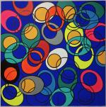 Hugo Jules MATHIAS (1958) - "Composition sur fond bleu" -...