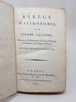 LALANDE (Jérôme) - Abrégé d'ASTRONOMIE, seconde édition augmentée, Paris, Didot,...