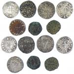 Ensemble de 7 monnaies féodales dont Richard Coeur de Lion...