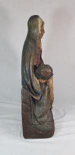 Pietà - statue en chêne sculpté polychrome - Travail du...