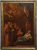 École romaine vers 1740 - "Jésus guérit la femme hémorroïsse...