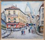 Lucien GENIN (1894-1953) - "Rue Norvins à Montmartre" - aquarelle...