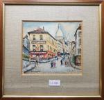 Lucien GENIN (1894-1953) - "Rue Norvins à Montmartre" - aquarelle...