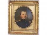 Ecole française XIXeme "Portrait de jeune officier" - H/C en...