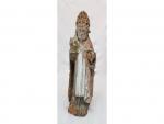 Saint Evêque en bois sculpté polychrome - Epoque XVIIème -...