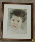G. PELLETIER (?) - Portrait de jeune garçon aux cheveux...