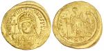 Empire byzantin, Justinien I° 527-565, Solidus or, A/ Son buste...