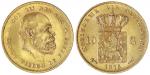 Pays-Bas, Guillaume III, 10 Gulden or 1876, 6.72 Gr, ø...