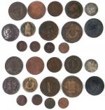 Ensemble de 14 monnaies dont 1/2 sol aux balances 1793...