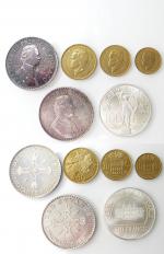 Monaco, ensemble de 6 monnaies, Quatre essais monétaires : 50...