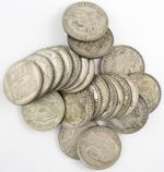 Ensemble de 22 pièces de 20 Francs Turin argent, TTB...
