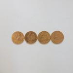 4 pièces 20 francs or au Coq (1902, 1909, 1912...