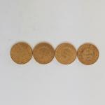 4 pièces 20 francs or au Génie (2x1876, 1887 et...