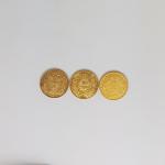 3 pièces or 20 francs (Cérès 1850A, Cérès 1851A et...