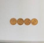 4 pièces or de 20 francs Suisse Helvetia 1935