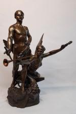 Luca MADRASSI (1848-1919) - "Le Génie des Nations" - bronze...