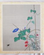 JAPON, Epoque Meiji - Album comprenant cinquante-quatre encres polychromes sur...