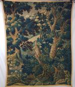 AUBUSSON - Fragment de tapisserie à décor de verdure et...