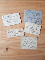 5 lettres anciennes sans timbre dont MARSEILLE/Boite Mobile taxée 30...