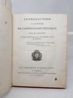 COUSIN - Introduction à l'étude de l'ASTRONOMIE PHYSIQUE, Paris, Didot,...