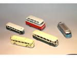 5 autocars / autobus dont 4 DINKY FRANCE : Renault...