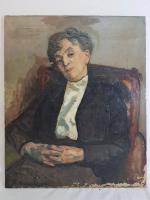 Georges BÂRWOLF (1872-1935) - Portrait de femme assise - Huile...