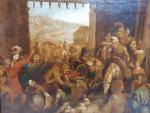 Ecole flamande XVIIème - Scène biblique - Huile sur toile...