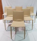 Daniele MOLTENI - Série de six chaises modèle "Linda" structure...